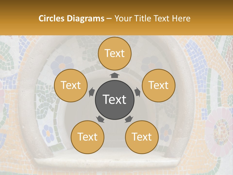 A Wooden Door In The Center Of A Colorful Wall PowerPoint Template