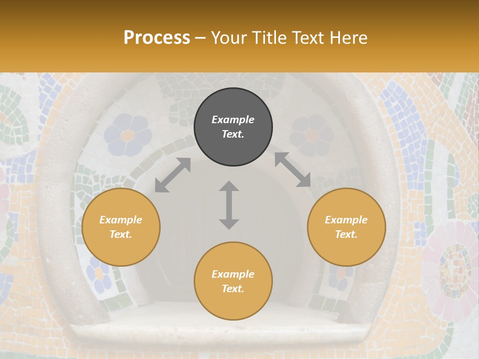 A Wooden Door In The Center Of A Colorful Wall PowerPoint Template