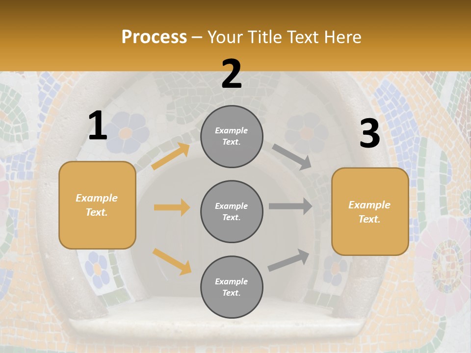 A Wooden Door In The Center Of A Colorful Wall PowerPoint Template