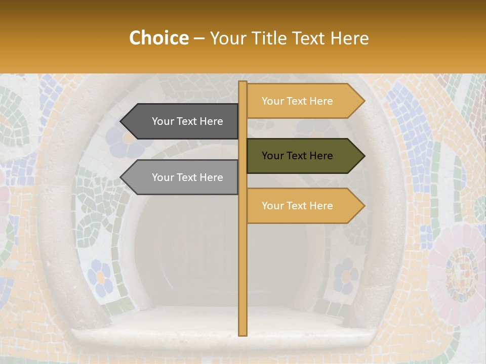 A Wooden Door In The Center Of A Colorful Wall PowerPoint Template