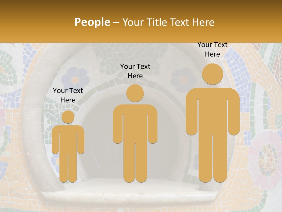 A Wooden Door In The Center Of A Colorful Wall PowerPoint Template