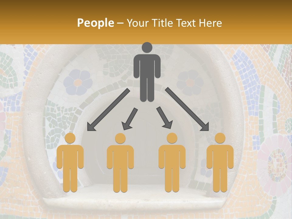 A Wooden Door In The Center Of A Colorful Wall PowerPoint Template