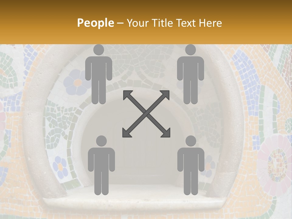 A Wooden Door In The Center Of A Colorful Wall PowerPoint Template