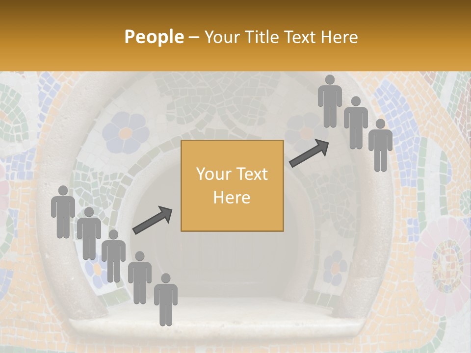 A Wooden Door In The Center Of A Colorful Wall PowerPoint Template