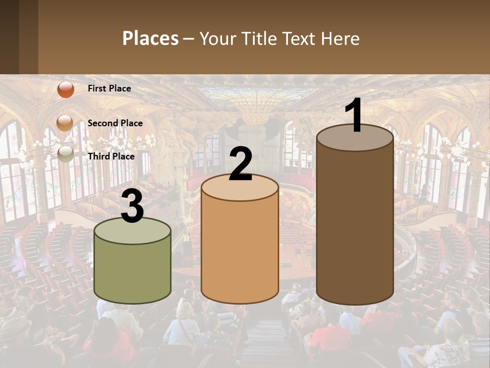 A Large Auditorium Filled With Lots Of People PowerPoint Template