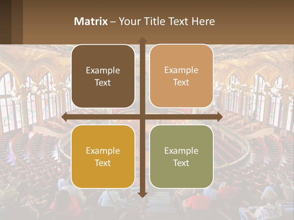 A Large Auditorium Filled With Lots Of People PowerPoint Template