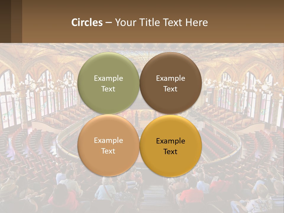 A Large Auditorium Filled With Lots Of People PowerPoint Template