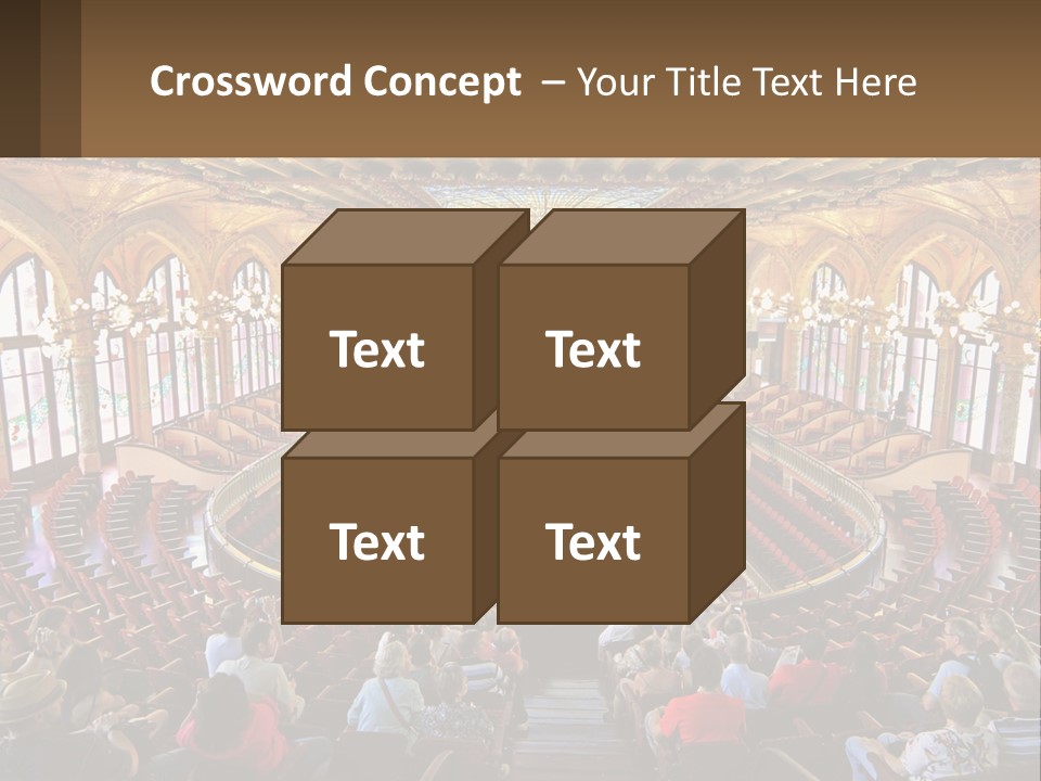 A Large Auditorium Filled With Lots Of People PowerPoint Template