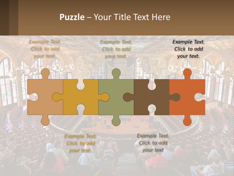 A Large Auditorium Filled With Lots Of People PowerPoint Template