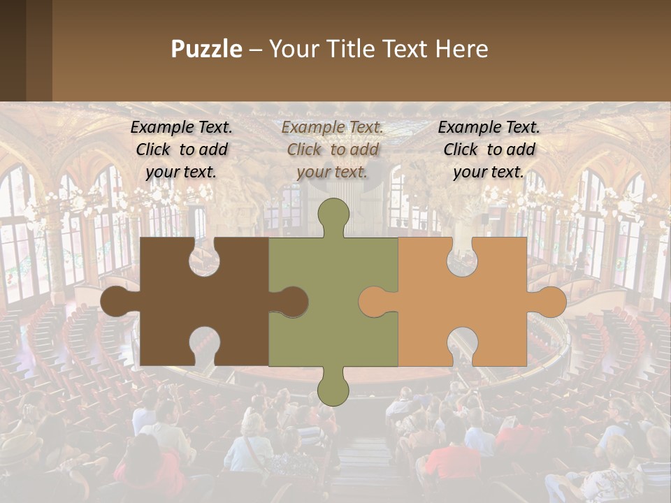 A Large Auditorium Filled With Lots Of People PowerPoint Template