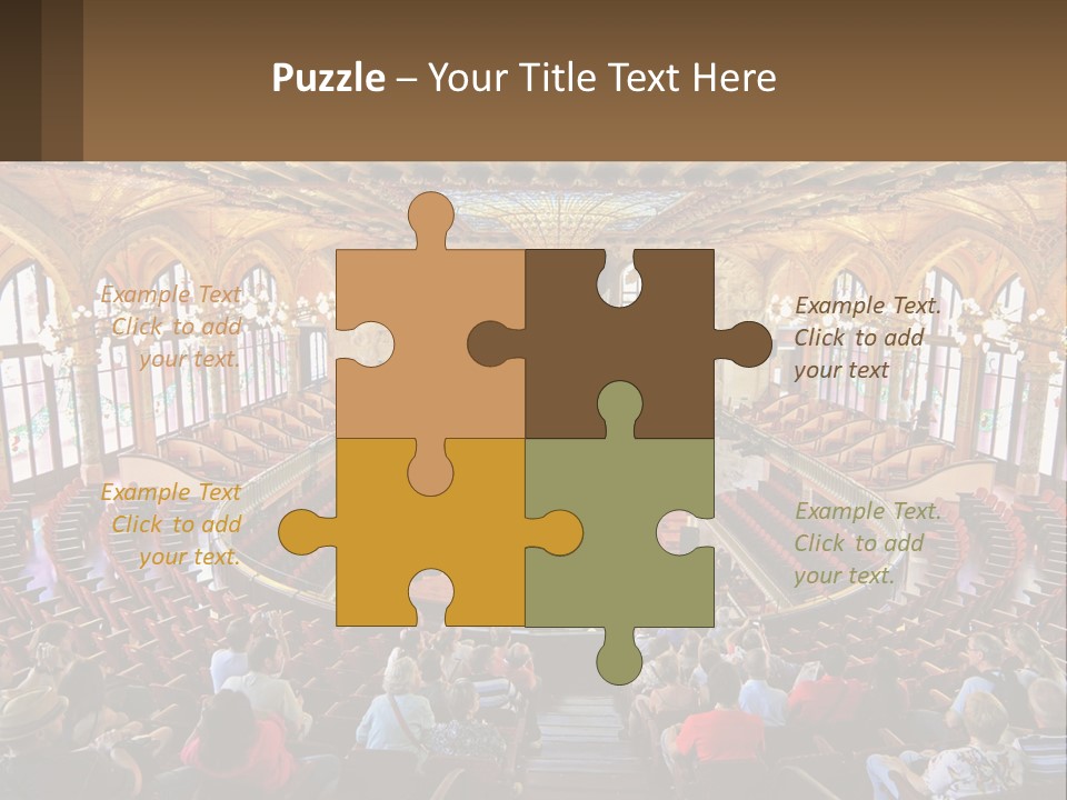 A Large Auditorium Filled With Lots Of People PowerPoint Template