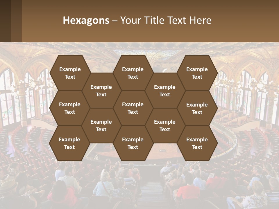 A Large Auditorium Filled With Lots Of People PowerPoint Template