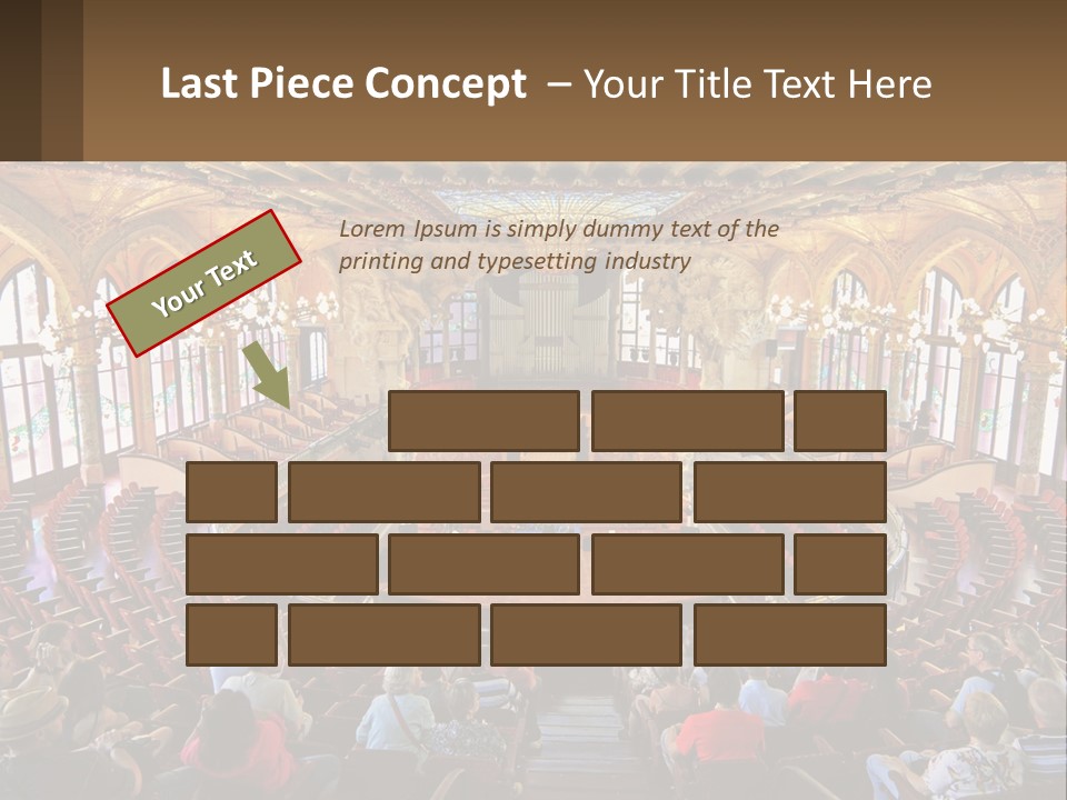 A Large Auditorium Filled With Lots Of People PowerPoint Template