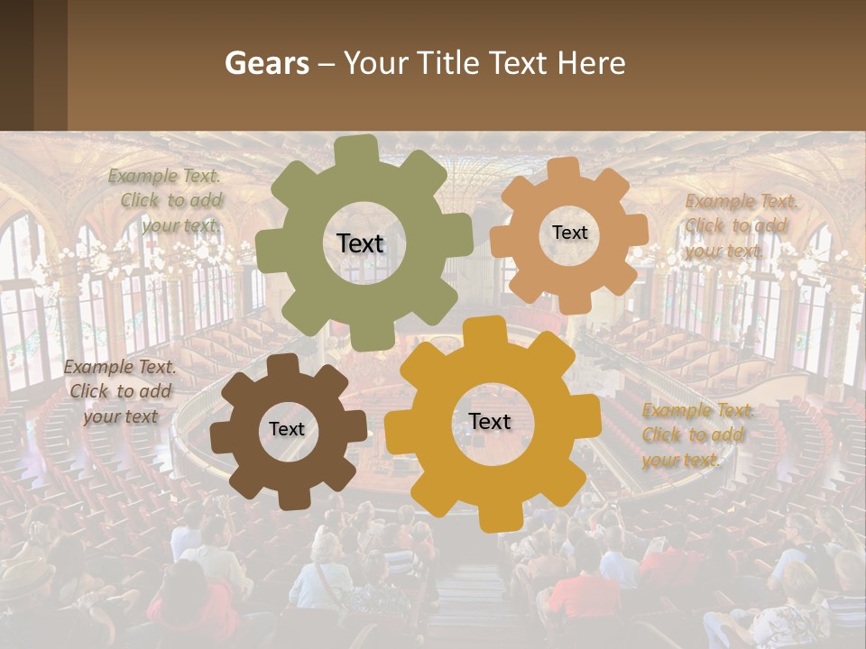 A Large Auditorium Filled With Lots Of People PowerPoint Template