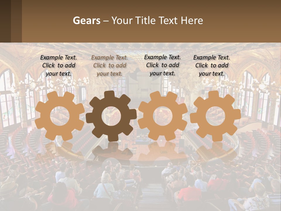 A Large Auditorium Filled With Lots Of People PowerPoint Template