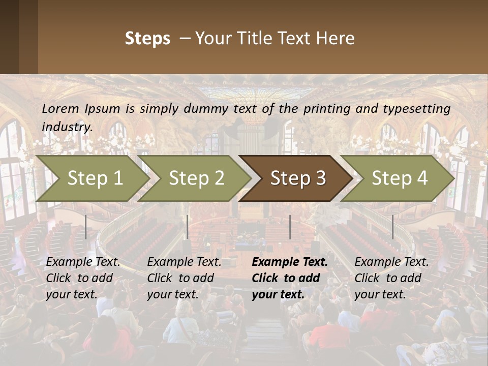 A Large Auditorium Filled With Lots Of People PowerPoint Template