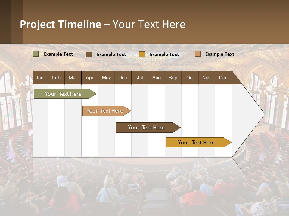 A Large Auditorium Filled With Lots Of People PowerPoint Template