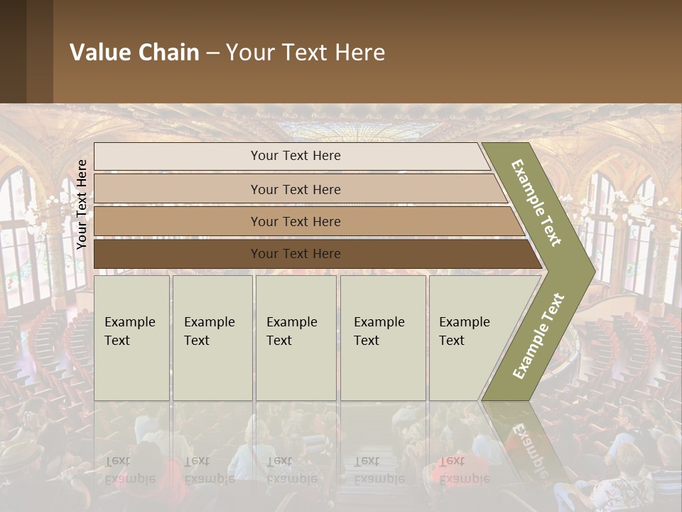 A Large Auditorium Filled With Lots Of People PowerPoint Template