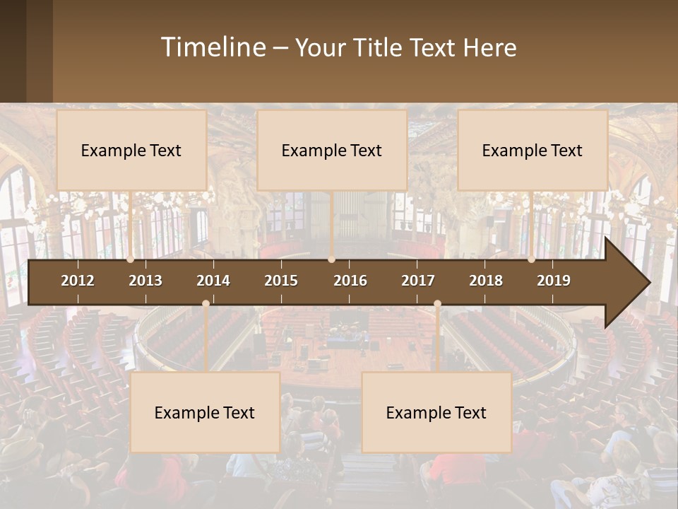 A Large Auditorium Filled With Lots Of People PowerPoint Template