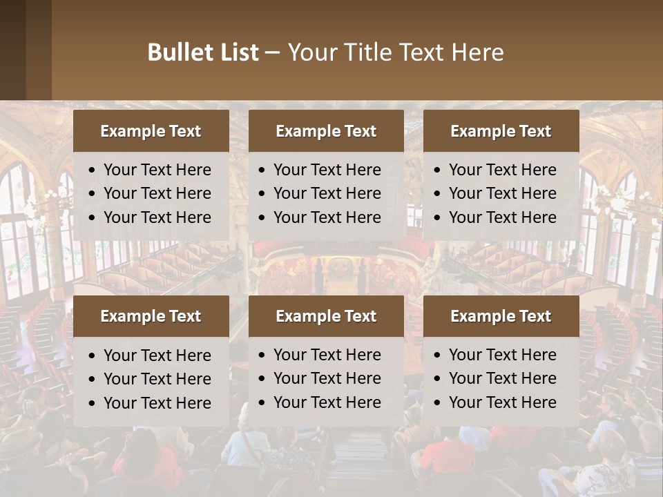 A Large Auditorium Filled With Lots Of People PowerPoint Template