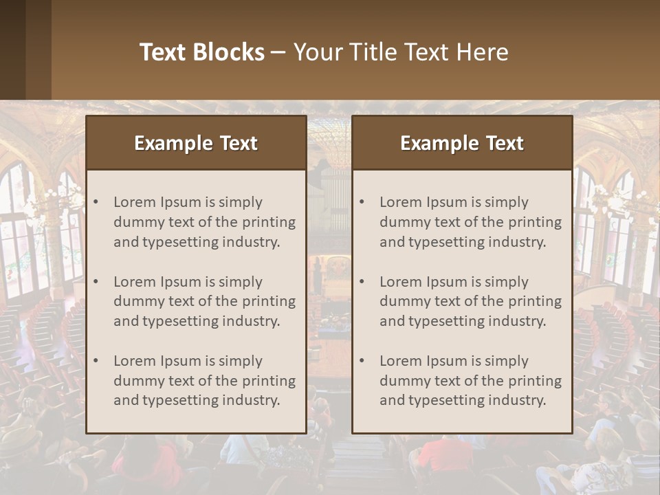 A Large Auditorium Filled With Lots Of People PowerPoint Template