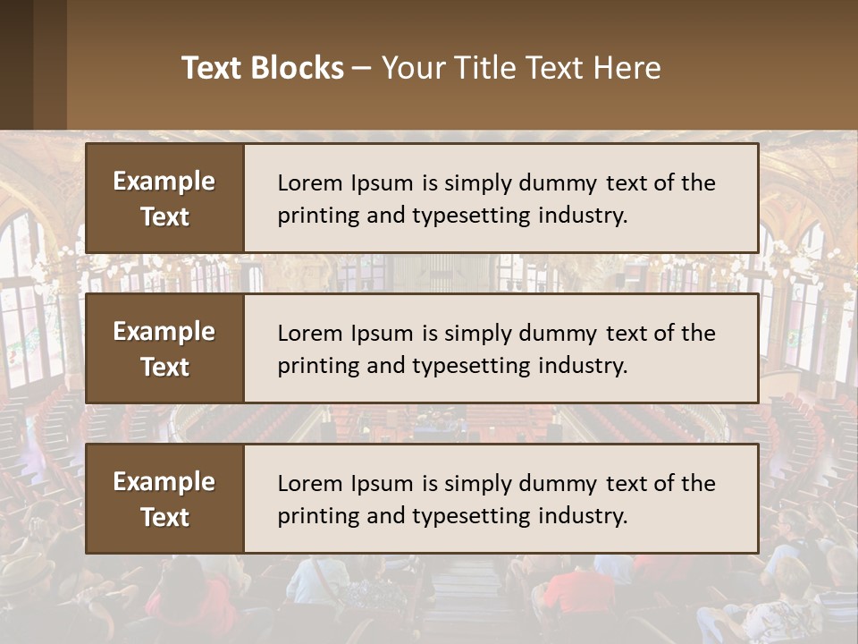 A Large Auditorium Filled With Lots Of People PowerPoint Template