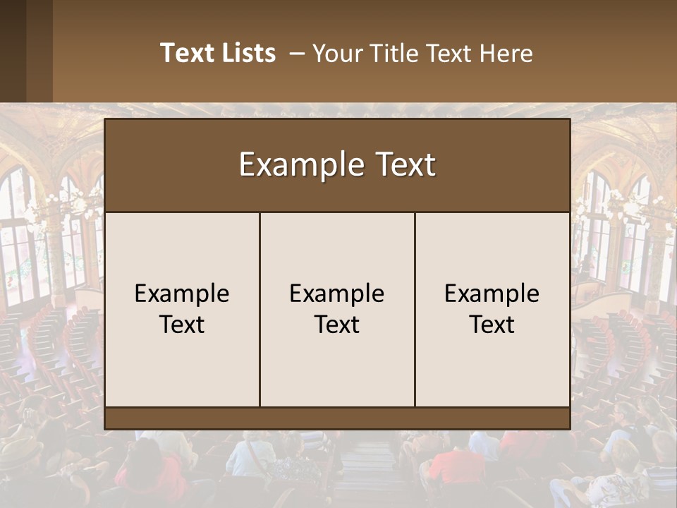 A Large Auditorium Filled With Lots Of People PowerPoint Template