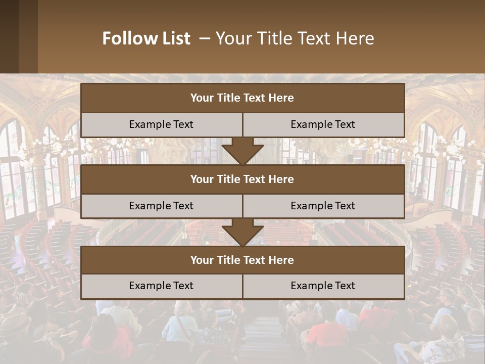 A Large Auditorium Filled With Lots Of People PowerPoint Template