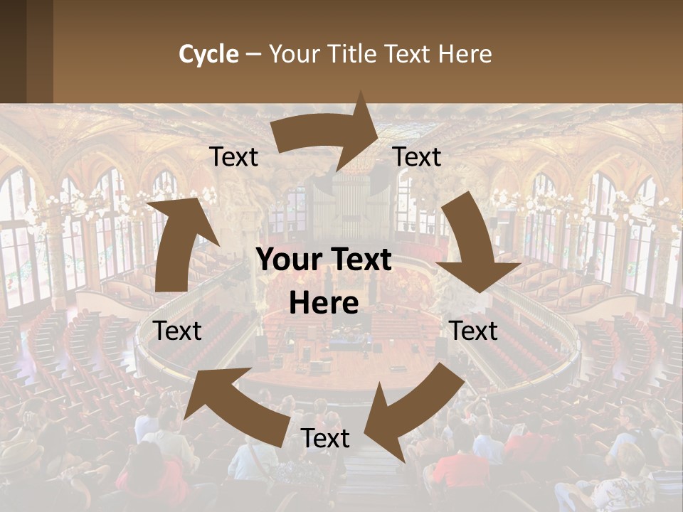 A Large Auditorium Filled With Lots Of People PowerPoint Template