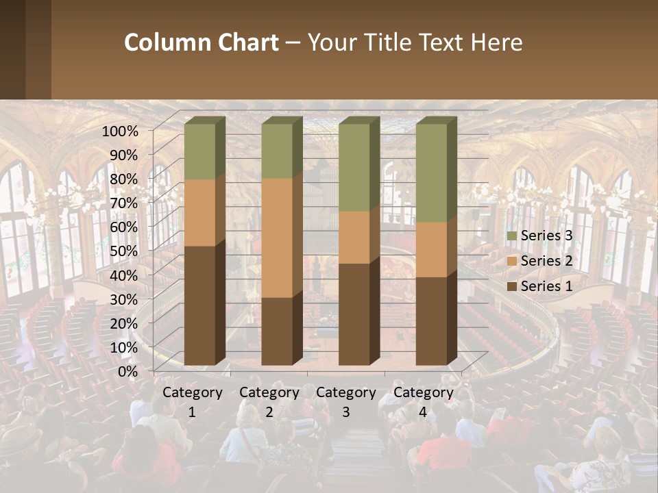 A Large Auditorium Filled With Lots Of People PowerPoint Template