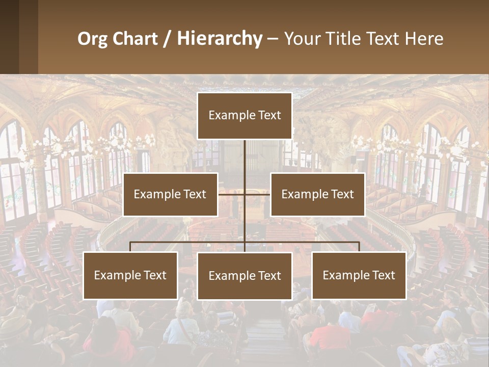 A Large Auditorium Filled With Lots Of People PowerPoint Template