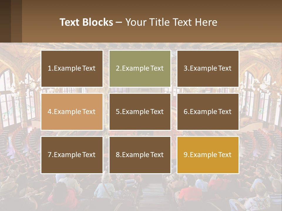 A Large Auditorium Filled With Lots Of People PowerPoint Template