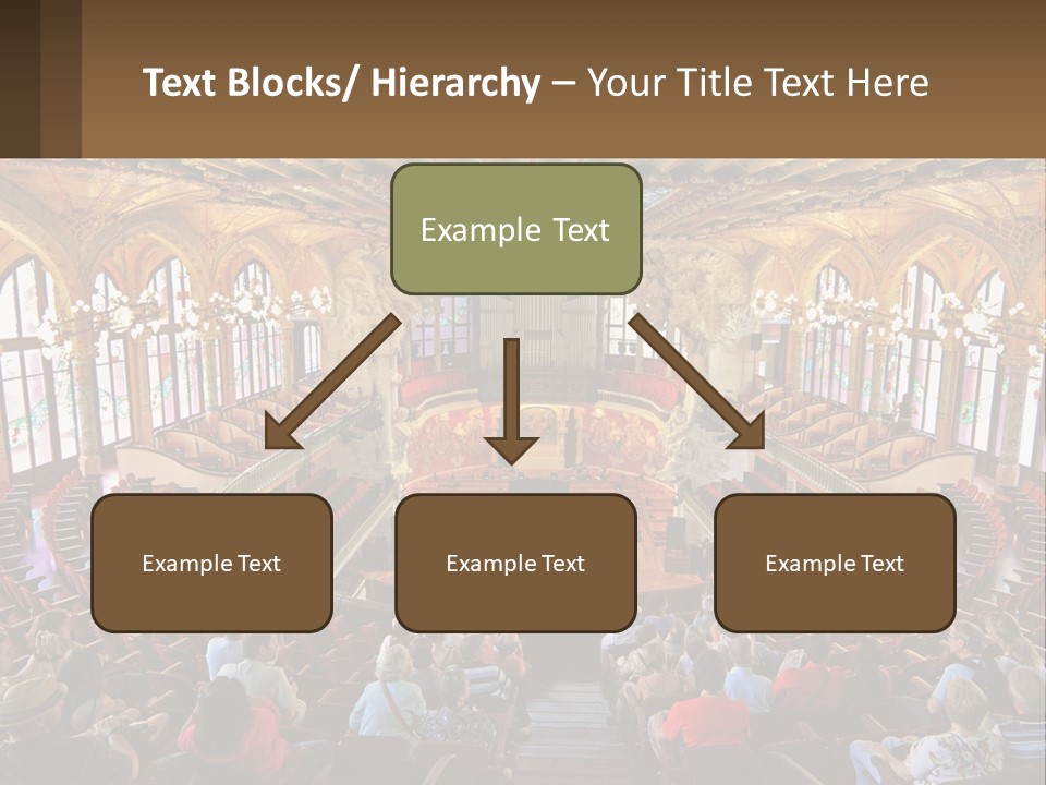 A Large Auditorium Filled With Lots Of People PowerPoint Template