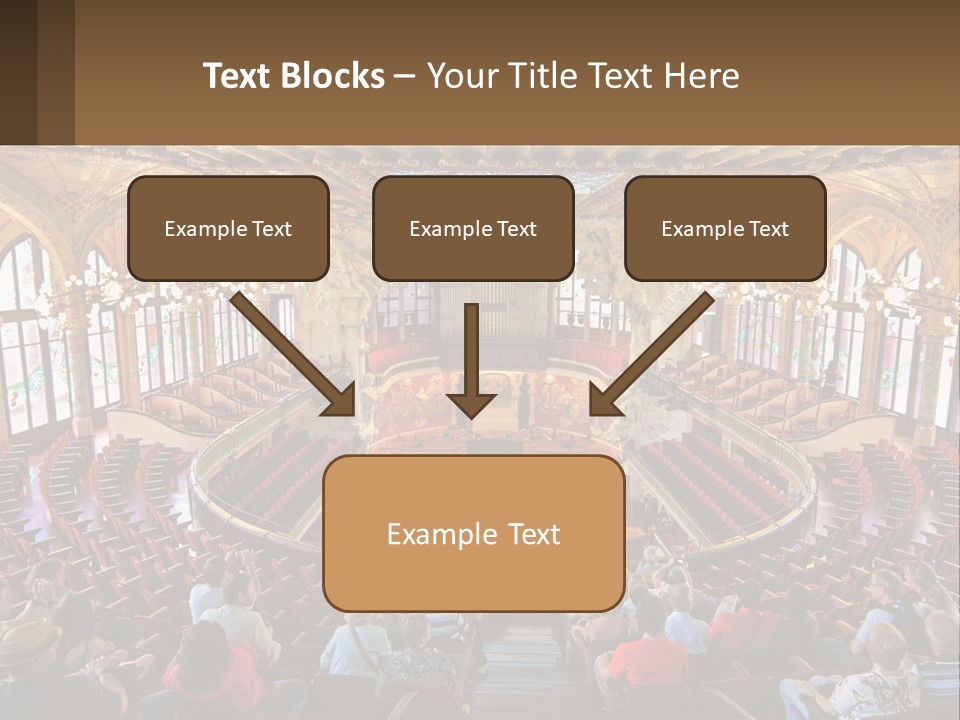 A Large Auditorium Filled With Lots Of People PowerPoint Template
