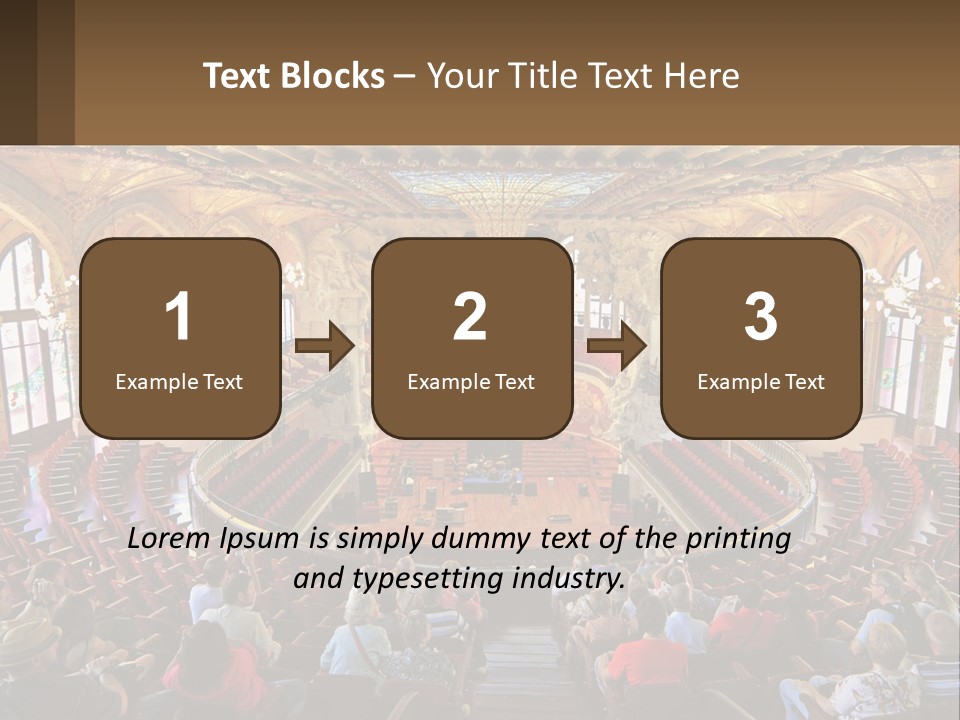 A Large Auditorium Filled With Lots Of People PowerPoint Template