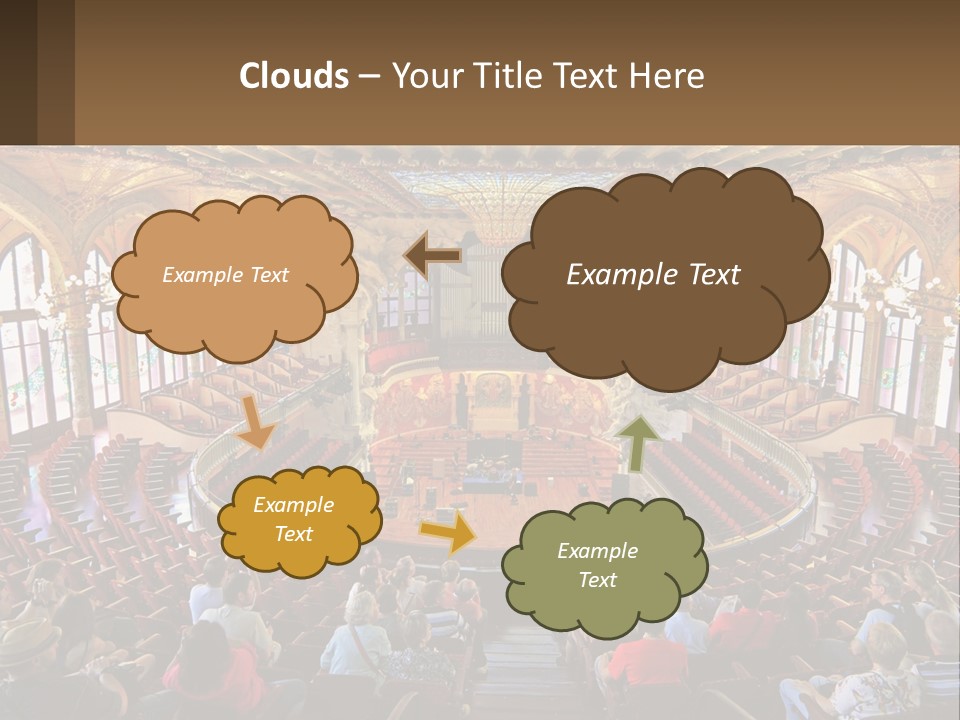 A Large Auditorium Filled With Lots Of People PowerPoint Template