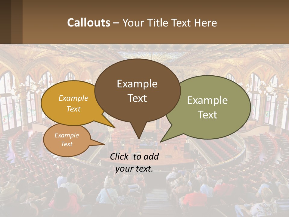 A Large Auditorium Filled With Lots Of People PowerPoint Template