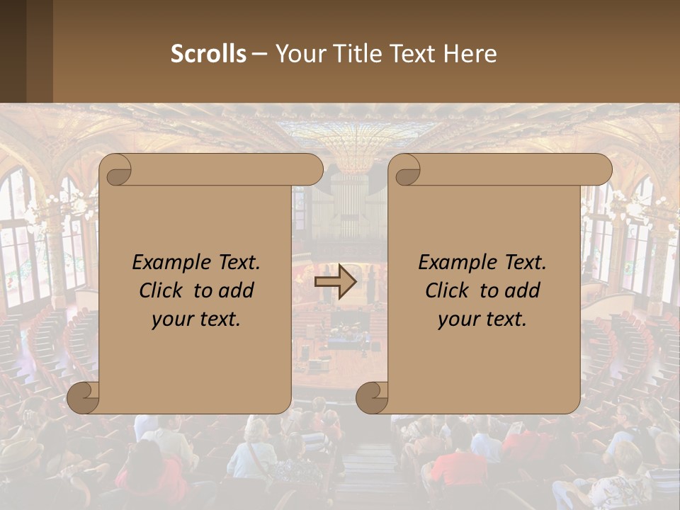 A Large Auditorium Filled With Lots Of People PowerPoint Template