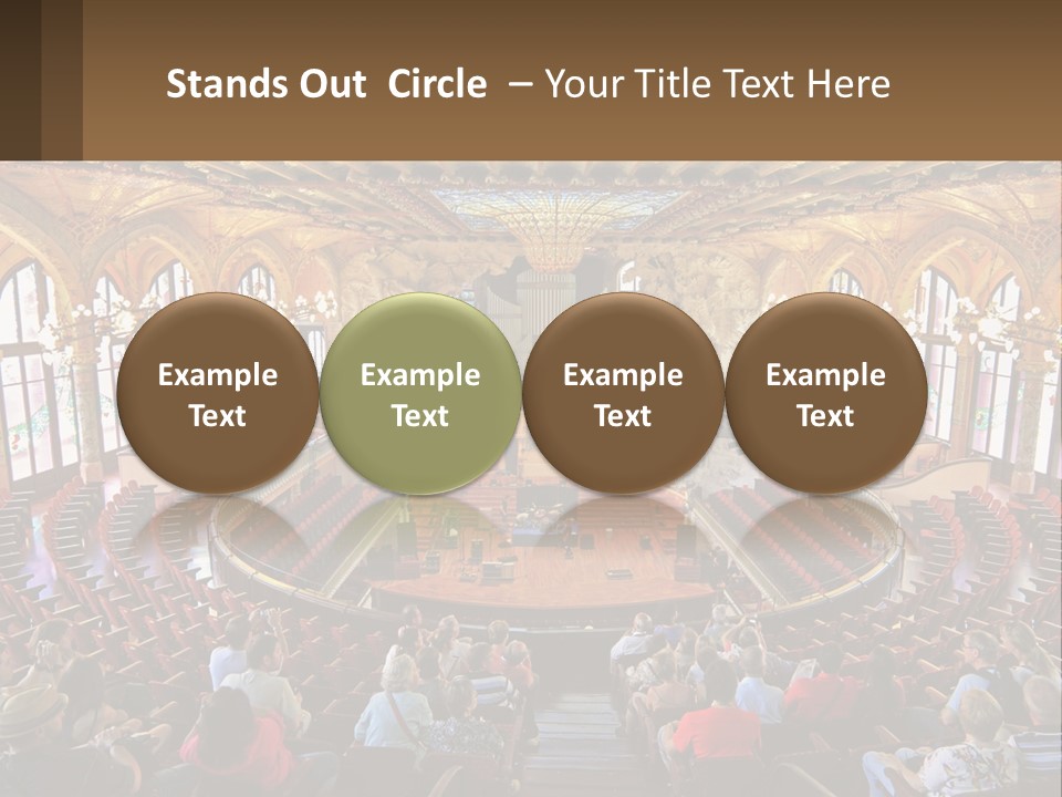 A Large Auditorium Filled With Lots Of People PowerPoint Template