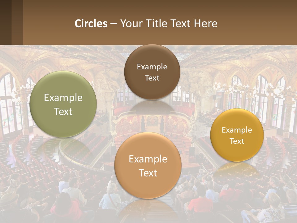 A Large Auditorium Filled With Lots Of People PowerPoint Template