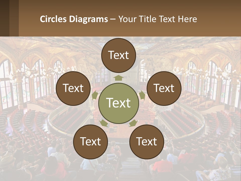 A Large Auditorium Filled With Lots Of People PowerPoint Template