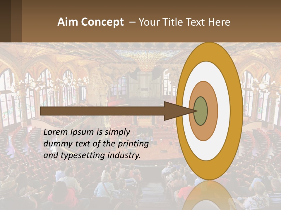 A Large Auditorium Filled With Lots Of People PowerPoint Template