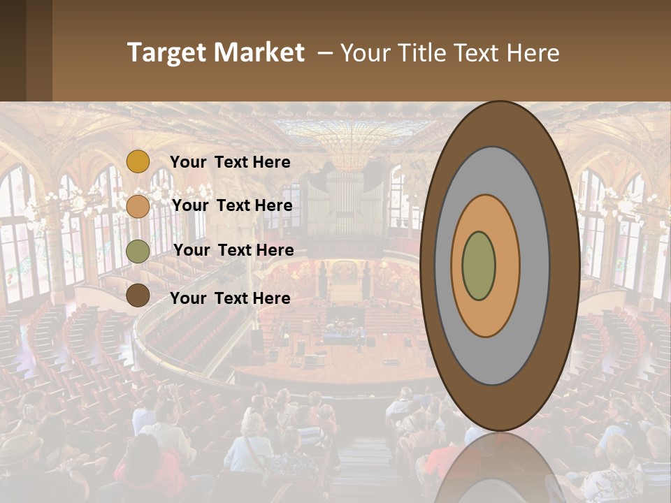 A Large Auditorium Filled With Lots Of People PowerPoint Template