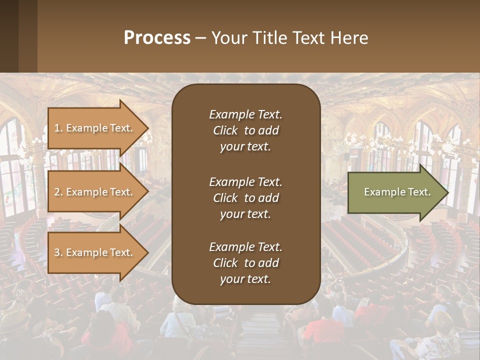A Large Auditorium Filled With Lots Of People PowerPoint Template