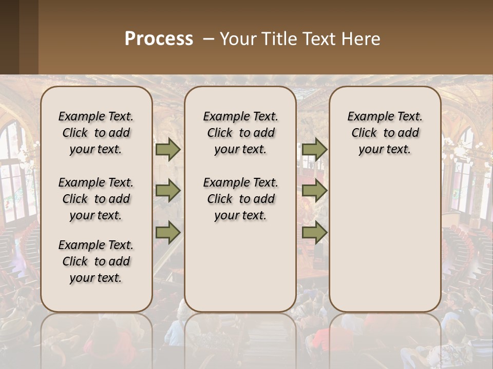 A Large Auditorium Filled With Lots Of People PowerPoint Template