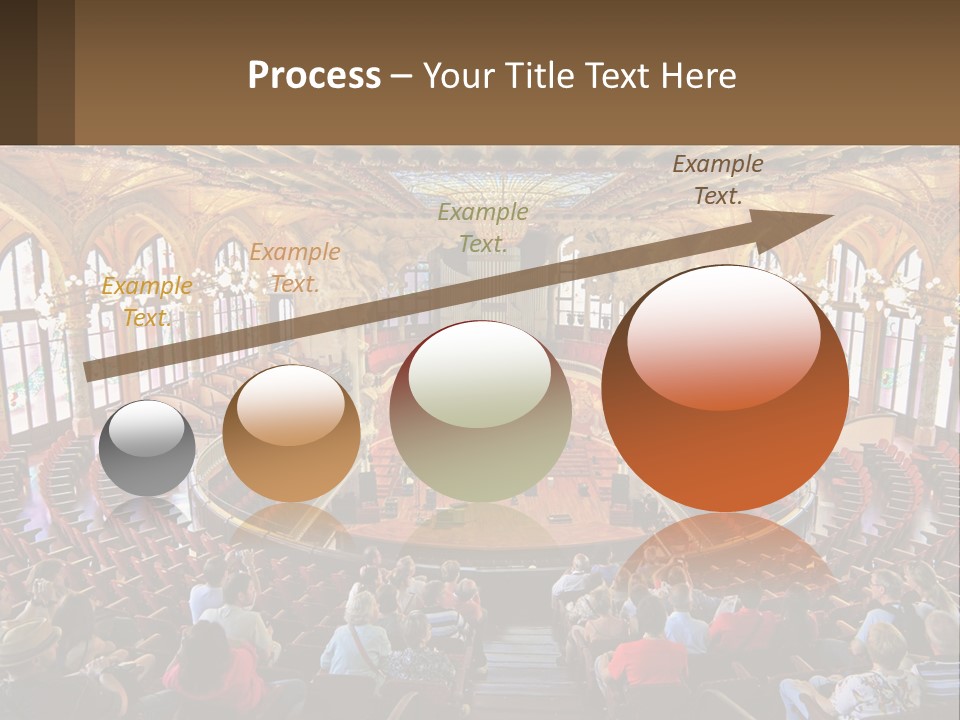 A Large Auditorium Filled With Lots Of People PowerPoint Template