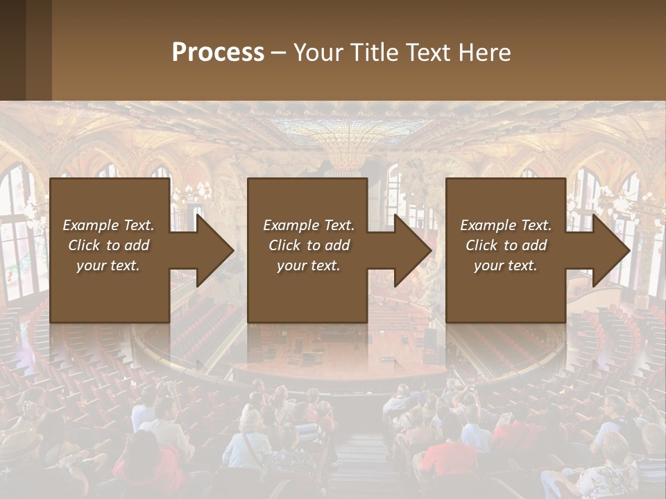 A Large Auditorium Filled With Lots Of People PowerPoint Template