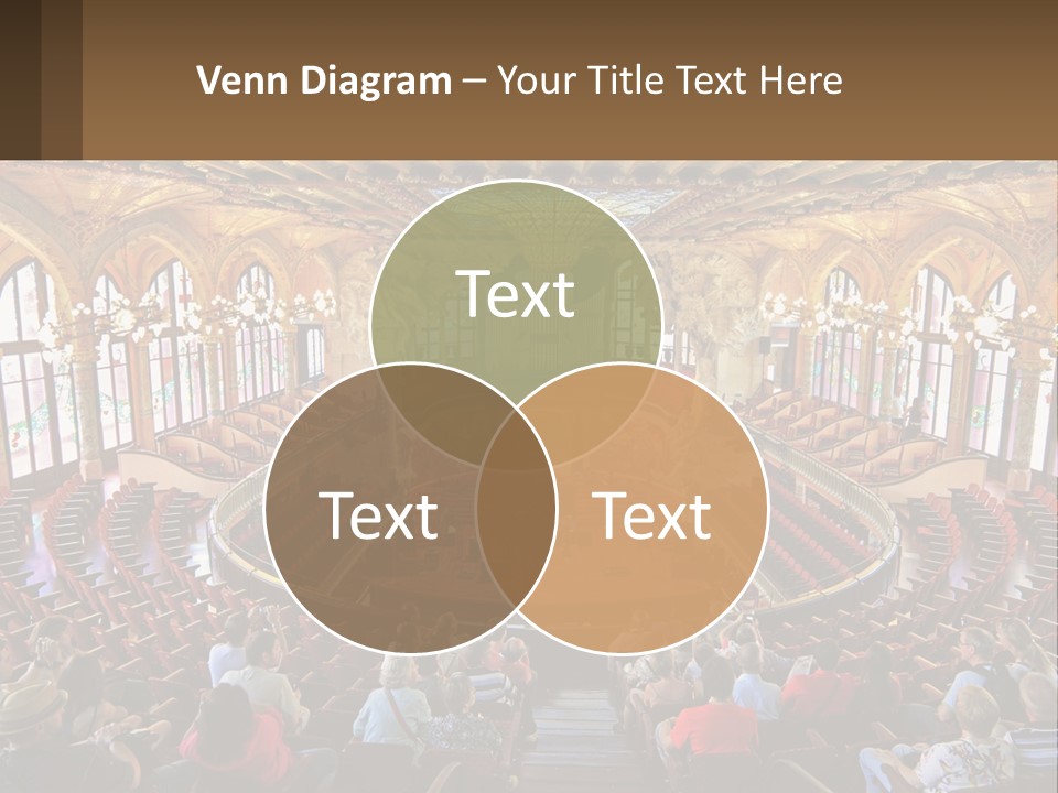 A Large Auditorium Filled With Lots Of People PowerPoint Template