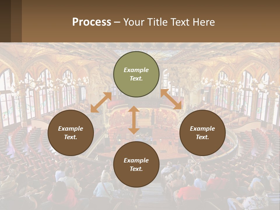 A Large Auditorium Filled With Lots Of People PowerPoint Template