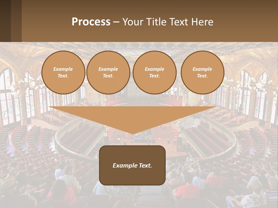 A Large Auditorium Filled With Lots Of People PowerPoint Template